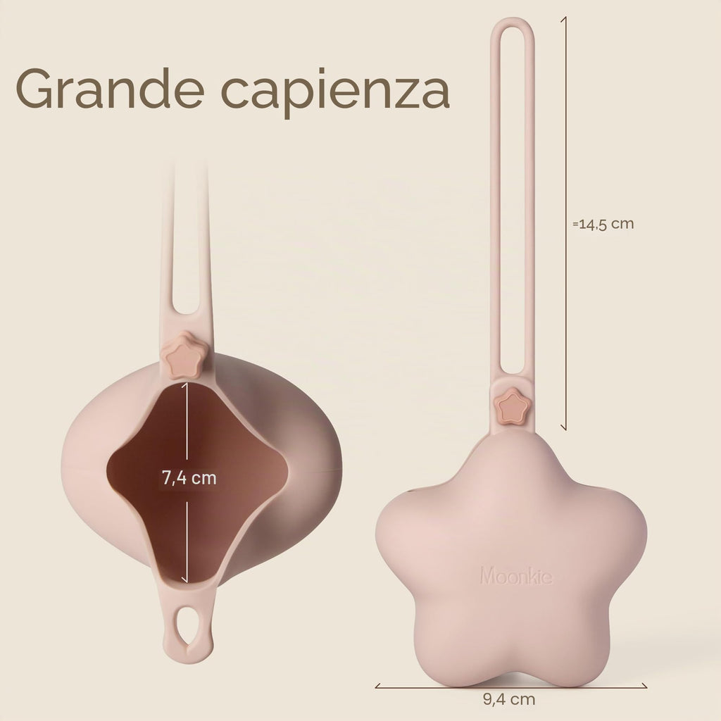 Moonkie Porta Ciuccio, Portaciuccio in Silicone(2 Pezzi), Porta Succhietto Senza BPA, Portaciuccio da Viaggio, Custodia Ciuccio per Bambini, Pratica Scatola Porta Ciuccio(Verde grigio/Blu perla)