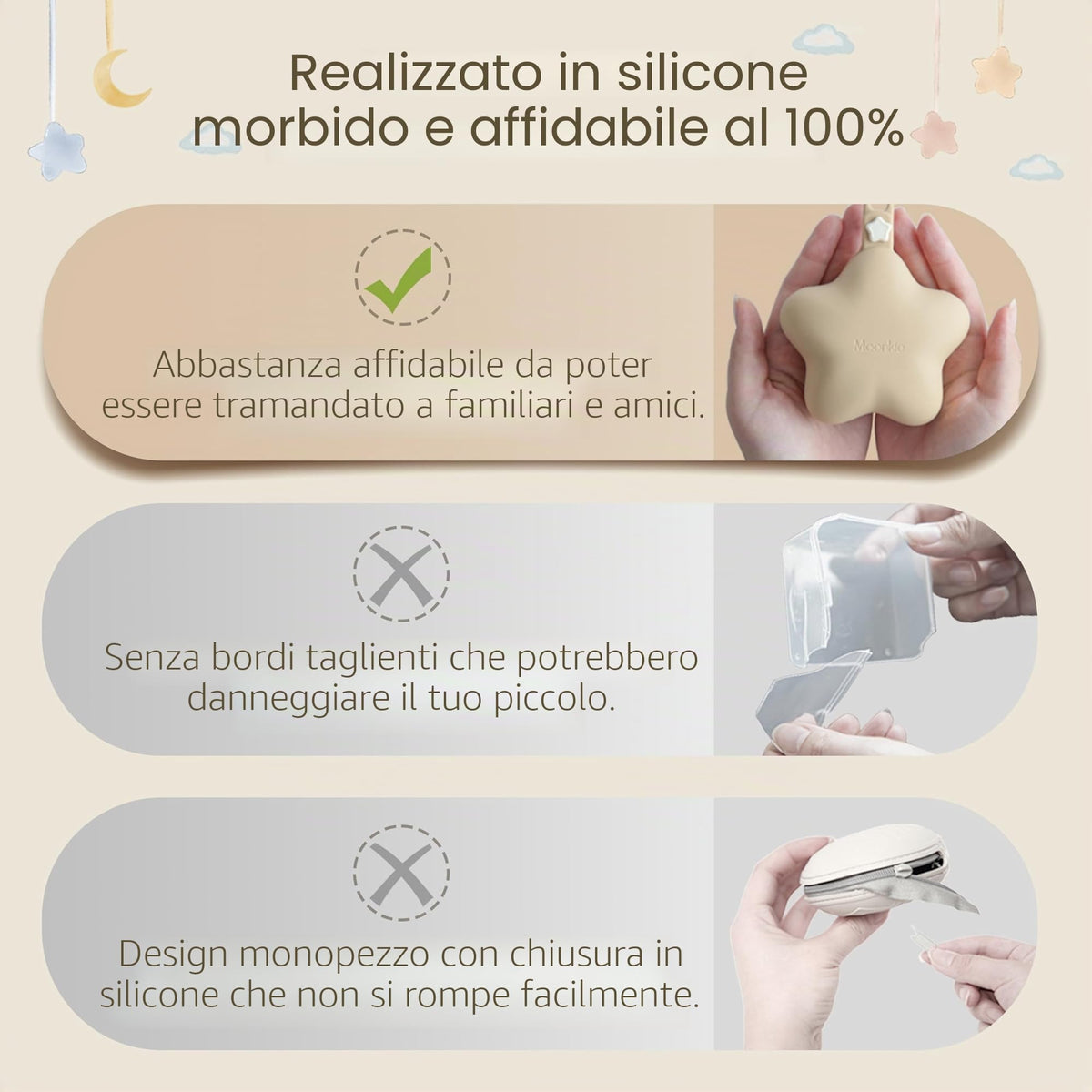 Moonkie Porta Ciuccio, Portaciuccio in Silicone(2 Pezzi), Porta Succhietto Senza BPA, Portaciuccio da Viaggio, Custodia Ciuccio per Bambini, Pratica Scatola Porta Ciuccio(Verde grigio/Blu perla)