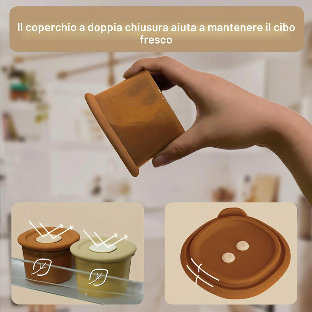 Moonkie Contenitori Pappa Neonati 120ml, 6 Pezzi Vasetti Pappa Neonati Silicone, Contenitori Brodo Svezzamento 100% Ermetici, Senza BPA, Contenitore Cibo Piccolo,per Lavastoviglie Freezer e Microonde